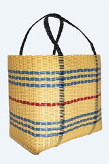 Tan and Blue Beach Tote